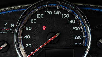 Fototapeta premium NIZHNY NOVGOROD, RUSSIA - JULY 21, 2013: Auto show. Speedometer car