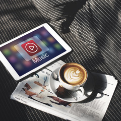 Music Player Button Application Icon Graphic Concept