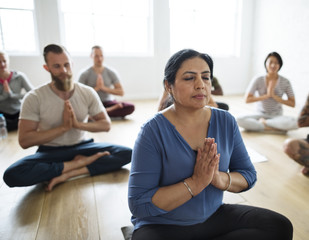 Diversity People Exercise Class Relax Concept