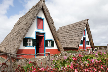 Fototapeta na wymiar Typical houses in Santana, Madeira