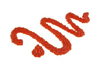 Tomato sauce on a white background