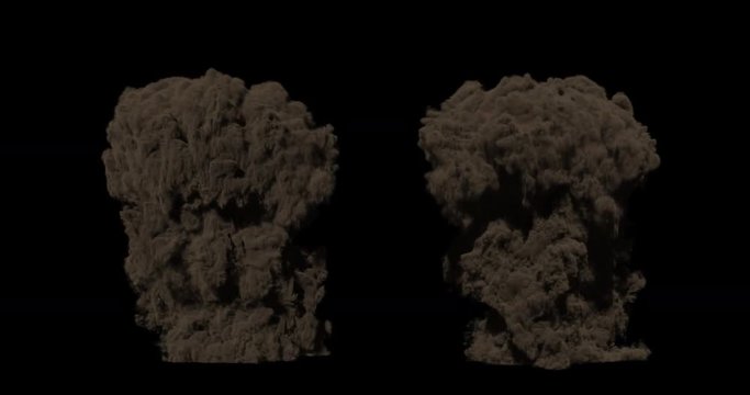 Realistic CG Explosions. Effects stay within the frame. 4K DCI Format With PRORES 4444 + Alpha Channel.