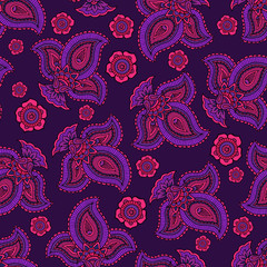 Seamless repeating pattern consisting of colored patterns buta.Vector