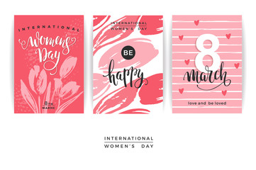 International Women s Day. Vector templates.