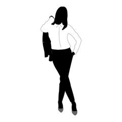 Business woman vector silhouette