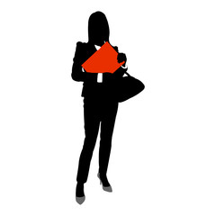 Business woman vector silhouette