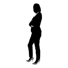 Business woman vector silhouette