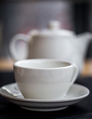 white tea Cup close-up