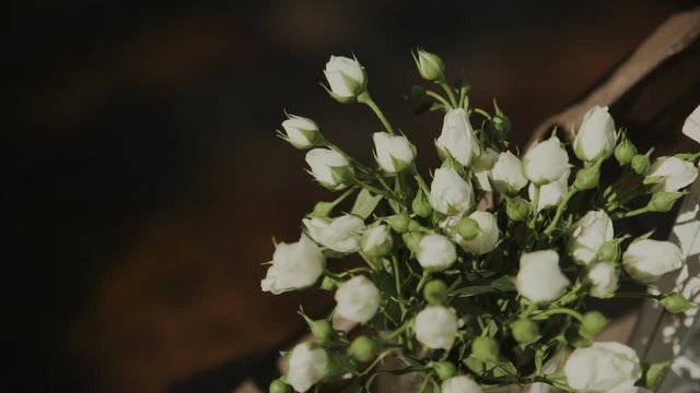 Wedding details. Beautiful flowers decration. Flowers composition