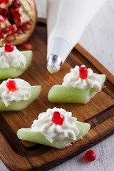 Apio cream cheese and pomegranate