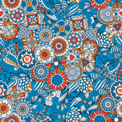 Blue floral decorative background