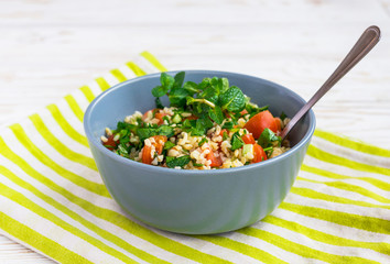 Tabbouleh green salad. Healthy food and vegetarian concept