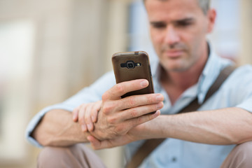 Man using a smartphone