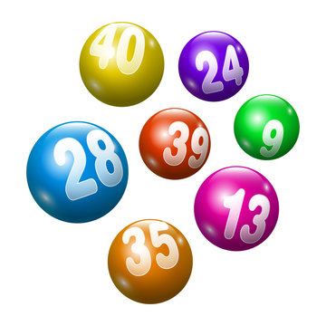 Vector Bingo / Lottery Number Balls Set - Colorful	