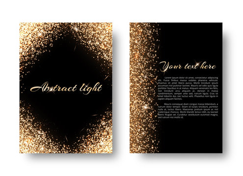 Glimmer background with light burst. Shiny gold on a black backdrop.
