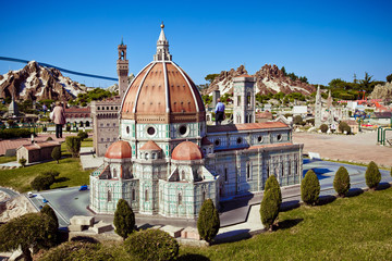 The miniature of Cathedral of Santa Maria del Fiore in Firenze in Park of miniatures in Rimini,...