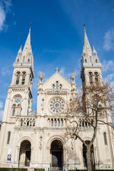 Fototapeta premium Paris, Saint-Ambroise church, boulevard Voltaire