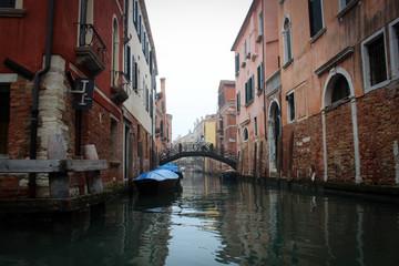 Venice canals views from gondola, Italy
