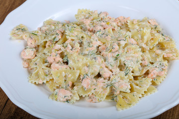 Pasta with salmon