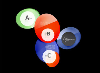 Glass color circles - infographic elements on black