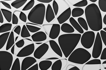 Abstract 3d voronoi organic structure on black background