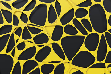 Abstract 3d voronoi organic structure on black background