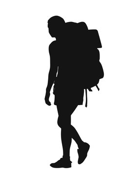 Backpacker vector silhouette