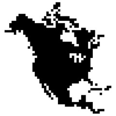 Детальная карта Северной Америки, выполненная из точек. Векторная иллюстрация.