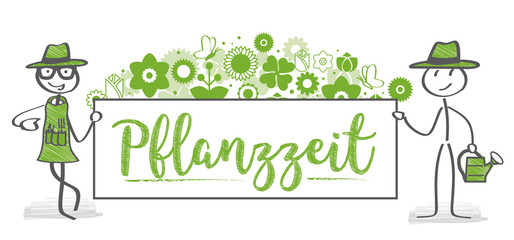 Gärtner, halten Werbeschild Pflanzzeit