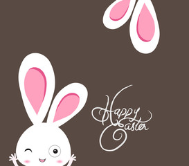 happy easter rabbit with ear background 2017128