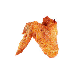 one deep fry chicken wing isolated on white