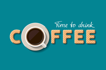 Cup of coffee and cookies