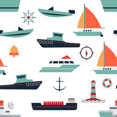 pattern of ships and boats
