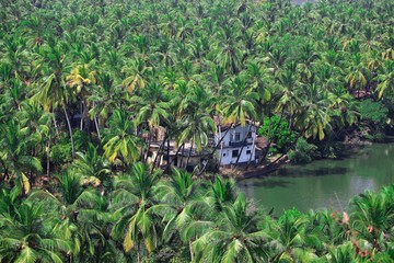 Beautiful villa on a background of palm trees
