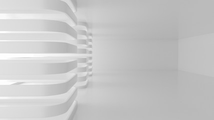 Abstract white architecture construstions, 3 d render