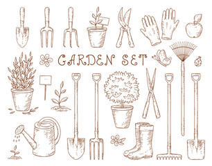 set of garden equipment