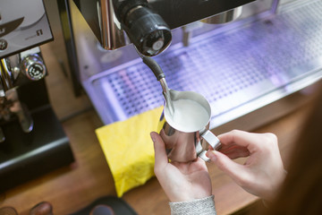 Whipping milk with espresso machine
