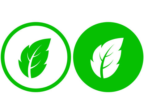 two icons with green leaf