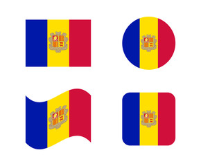 set 4 flags of andorra