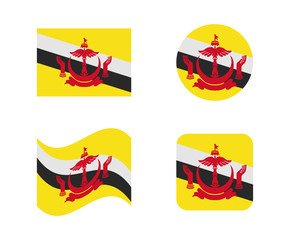 Obraz premium set 4 flags of brunei