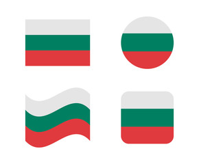 set 4 flags of bulgaria