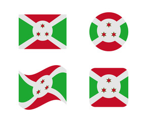 set 4 flags of burundi