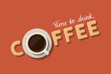 Cup of coffee and cookies