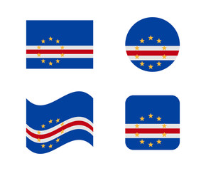 set 4 flags of cape verde