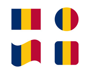 set 4 flags of chad
