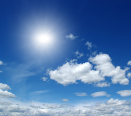 sun on blue sky