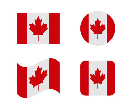 set 4 flags of canada