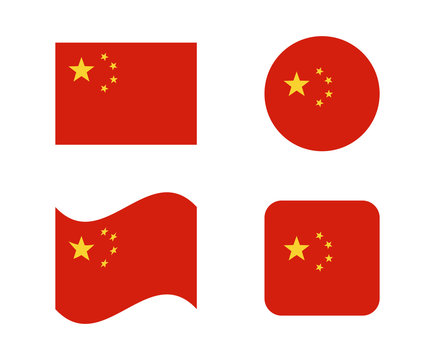 set 4 flags of china
