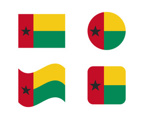 set 4 flags of guinea bissau