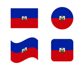 Obraz premium set 4 flags of haiti